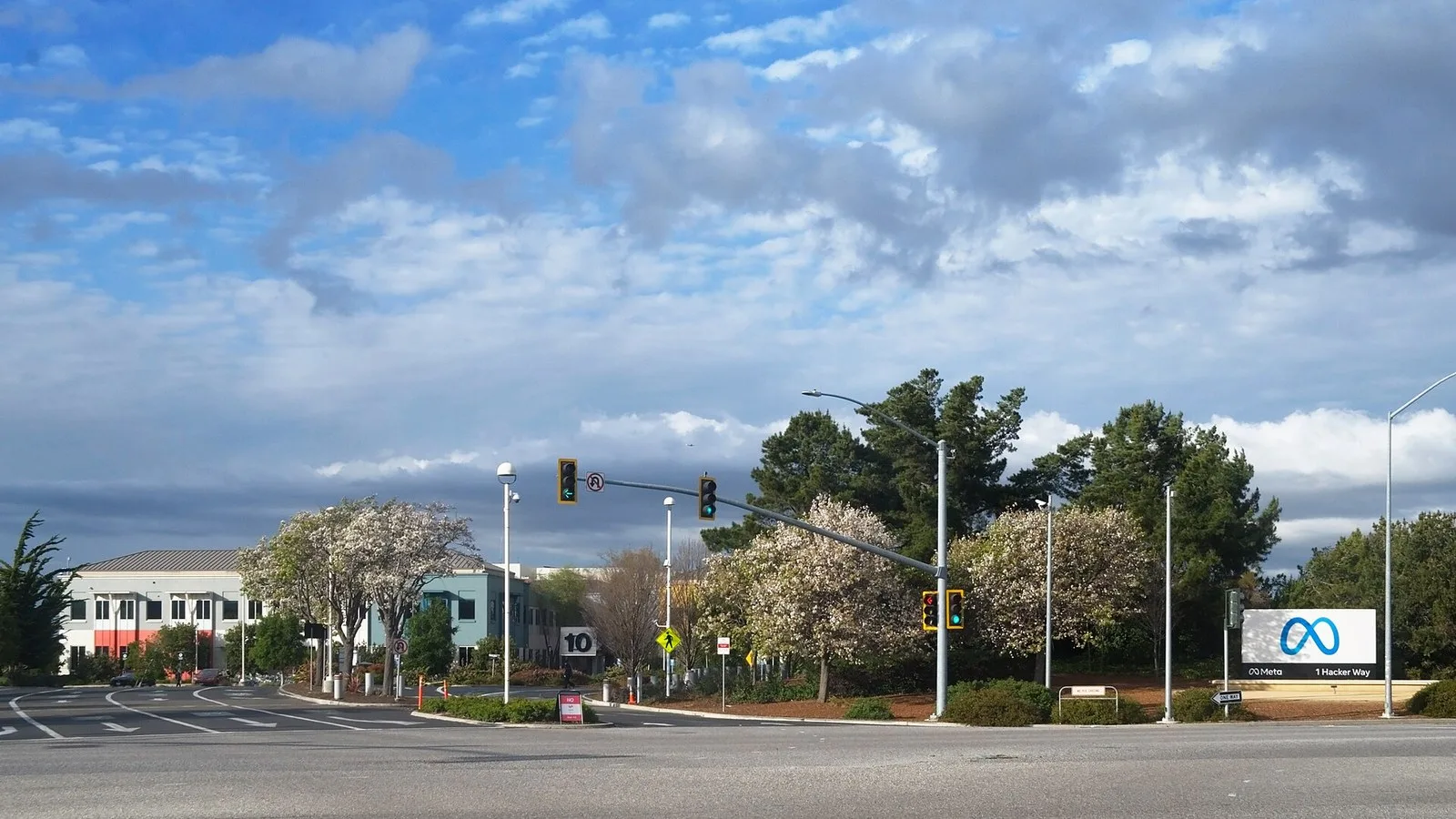 The entrance sign at Meta Platforms headquarters in Menlo Park, California