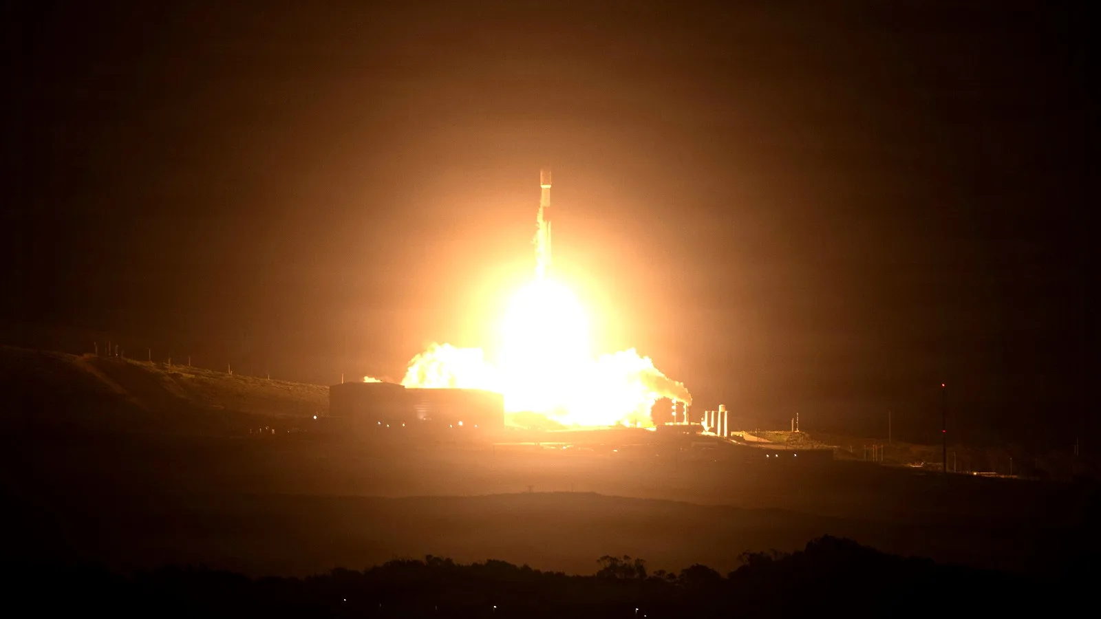A Falcon 9 rocket launching a Starlink mission from Vandenberg Space Force Base (file photo)
