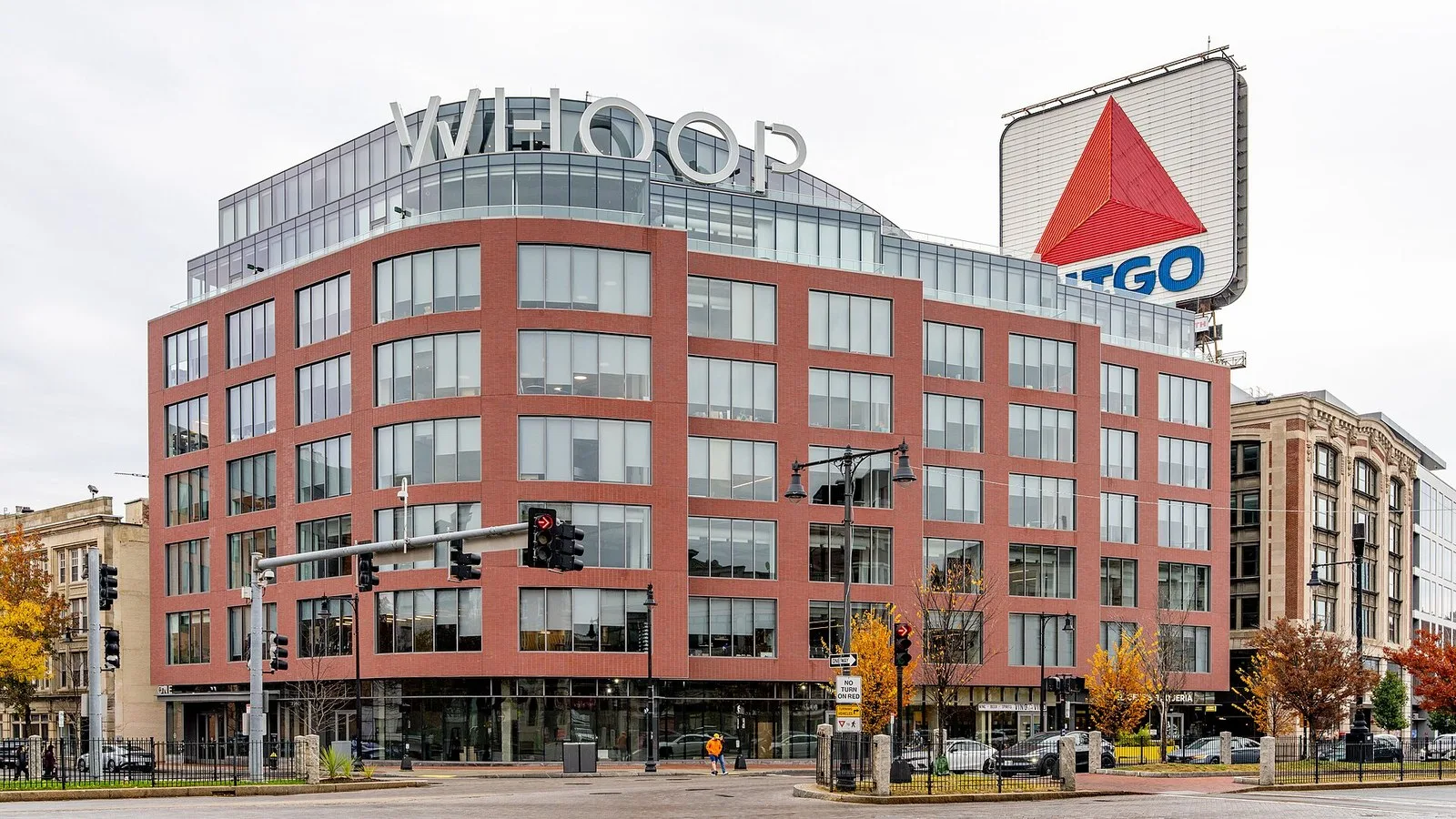 WHOOP's headquarters in Boston's Kenmore Square, beside the Citgo sign